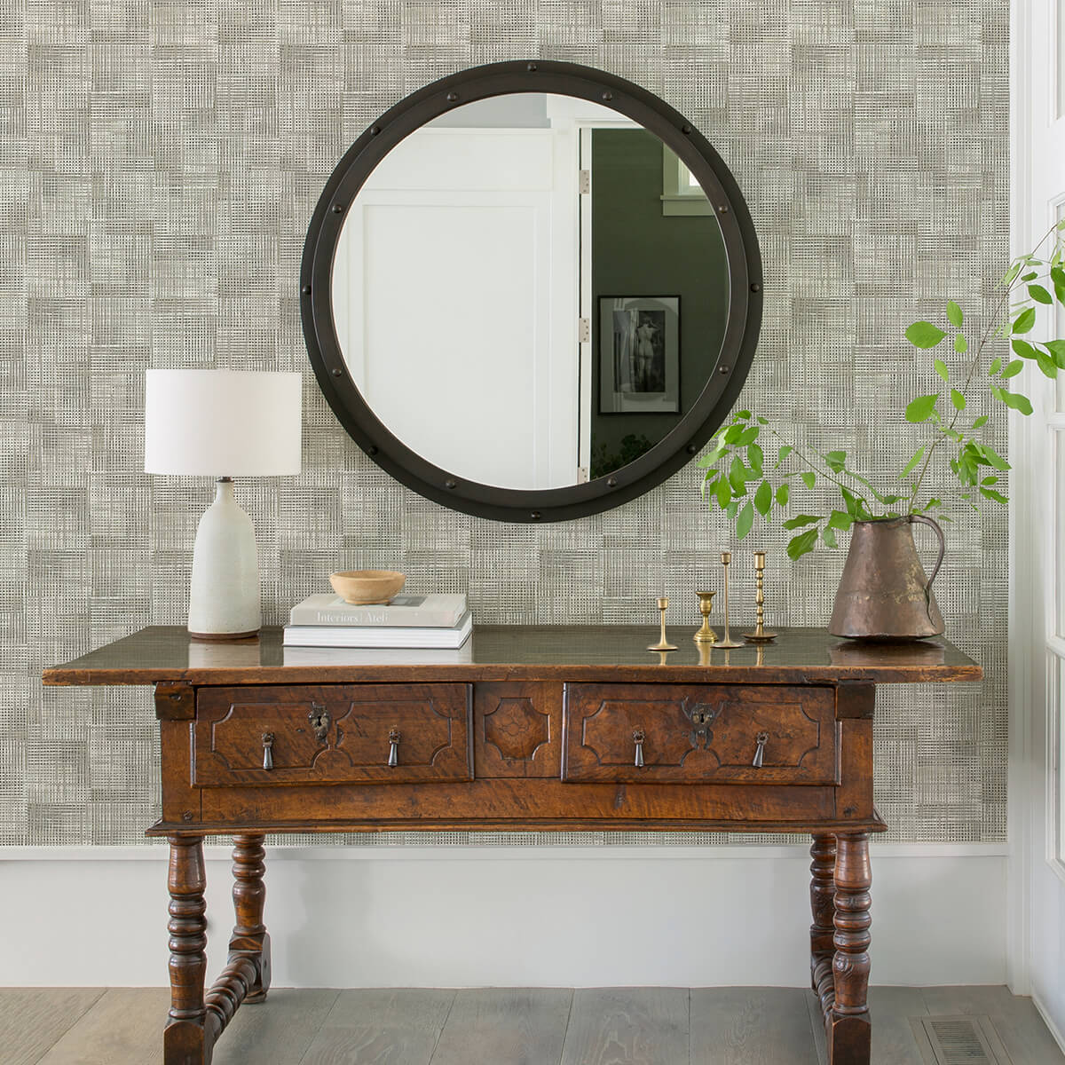 ting-taupe-lattice-wallpaper-york-wallcoverings-2972-86156 - York Wallcoverings Papel pintado