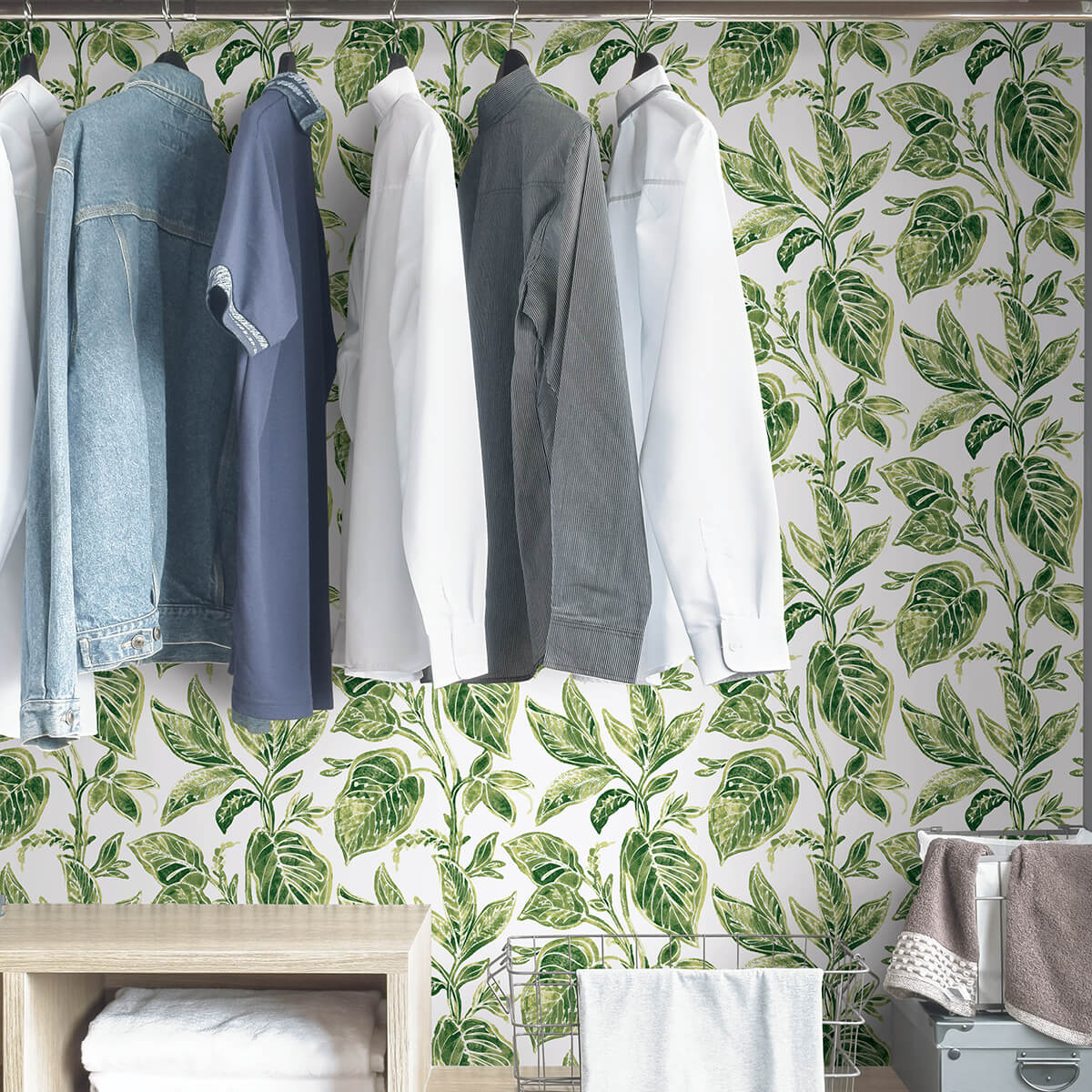 green-caryota-peel-and-stick-wallpaper-york-wallcoverings-nus4446 - York Wallcoverings Wallpaper