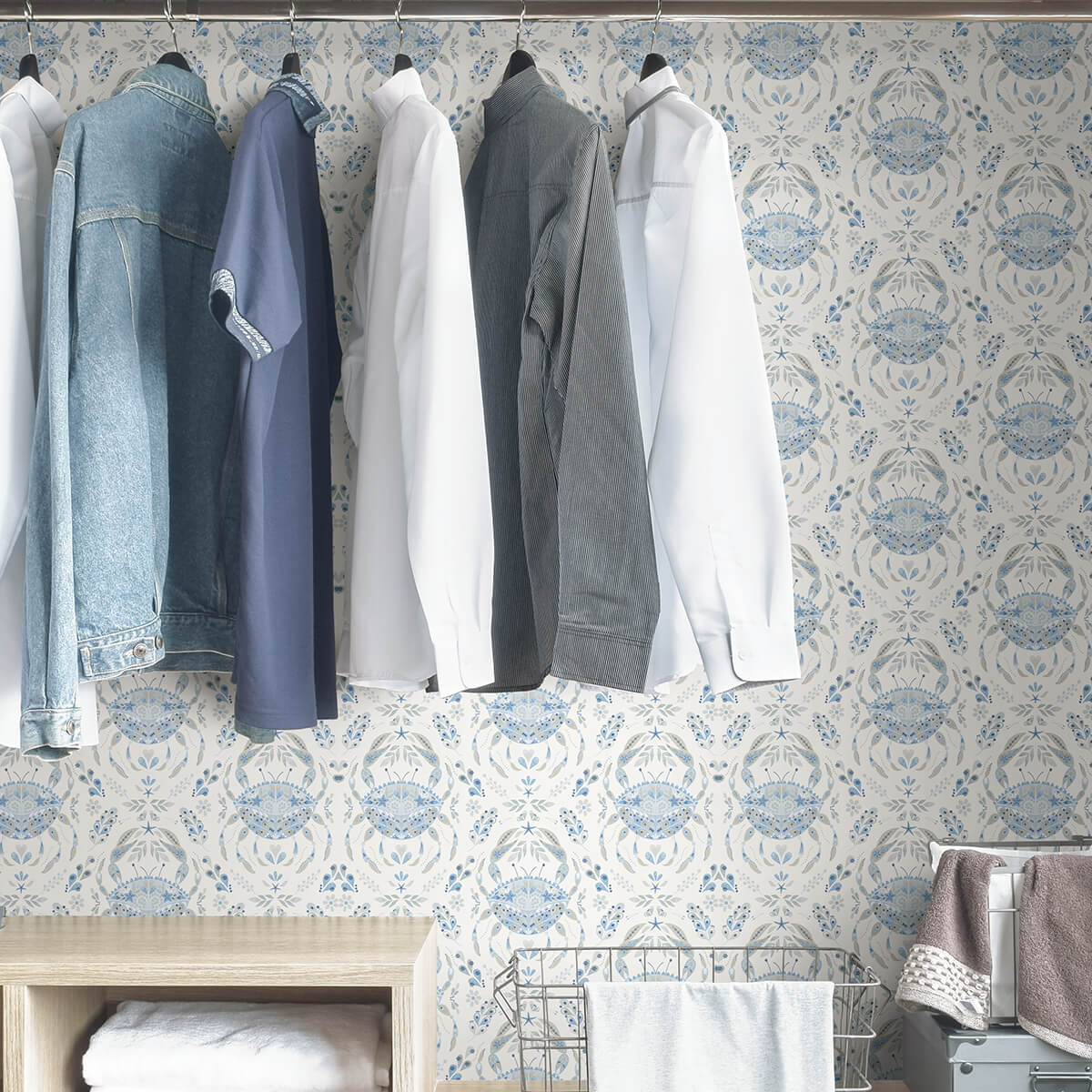 blue-shellby-peel-and-stick-wallpaper-york-wallcoverings-nus4447 - York Wallcoverings Wallpaper
