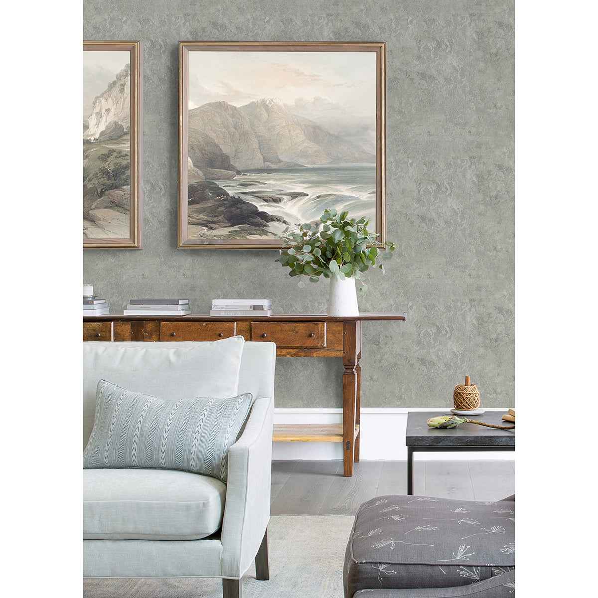 Francesca Pewter Texture Wallpaper - York Wallcoverings - 4058-21738 - York Wallcoverings Wallpaper