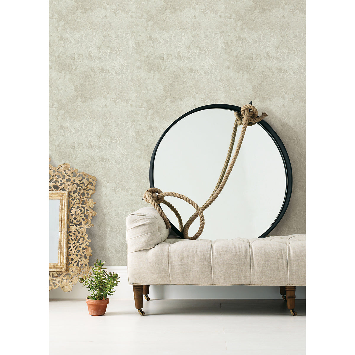 francesca-cream-texture-wallpaper-york-wallcoverings-4058-21739 - York Wallpaper Wallpaper