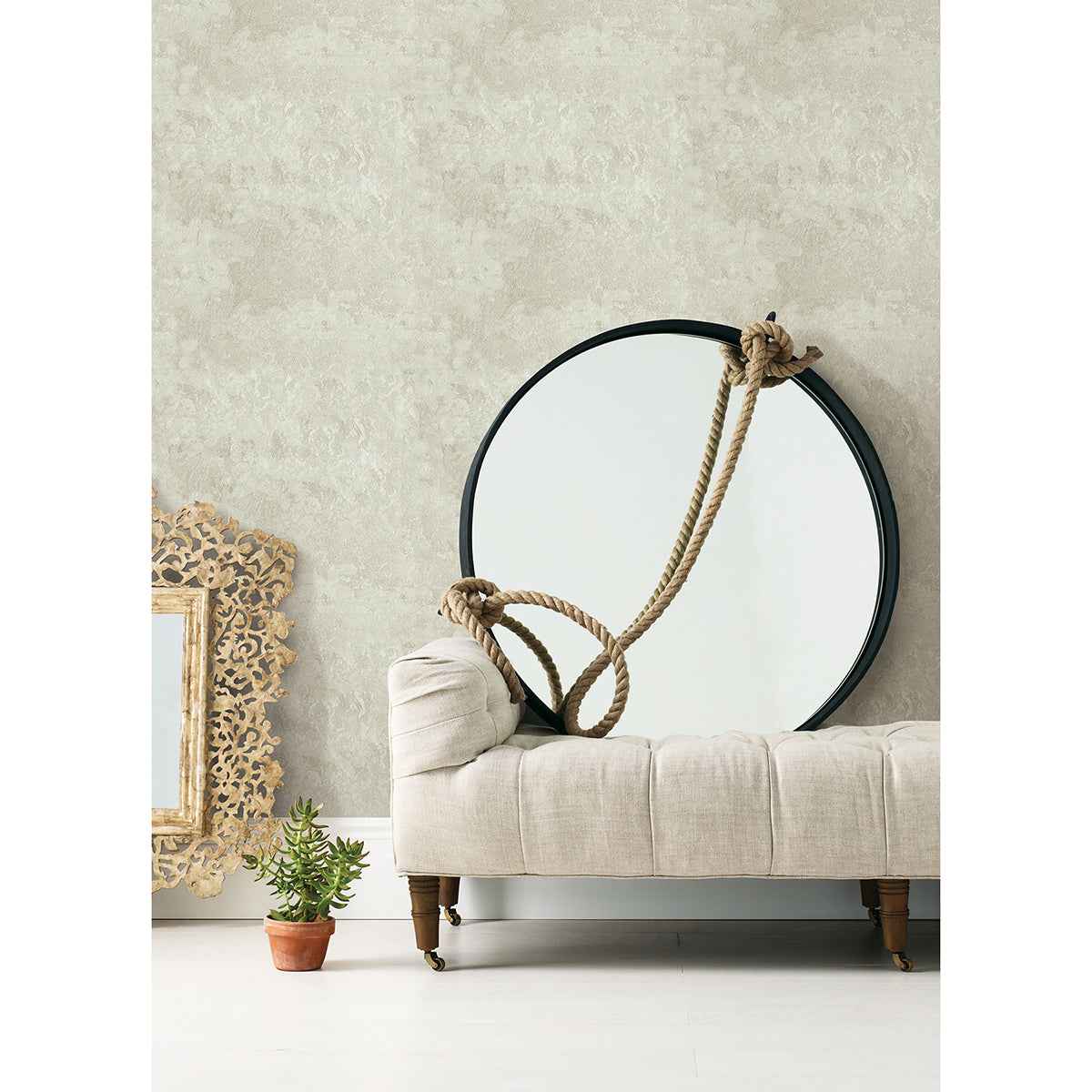 Francesca Cream Texture Wallpaper - York Wallcoverings - 4058-21739 - York Wallcoverings Wallpaper