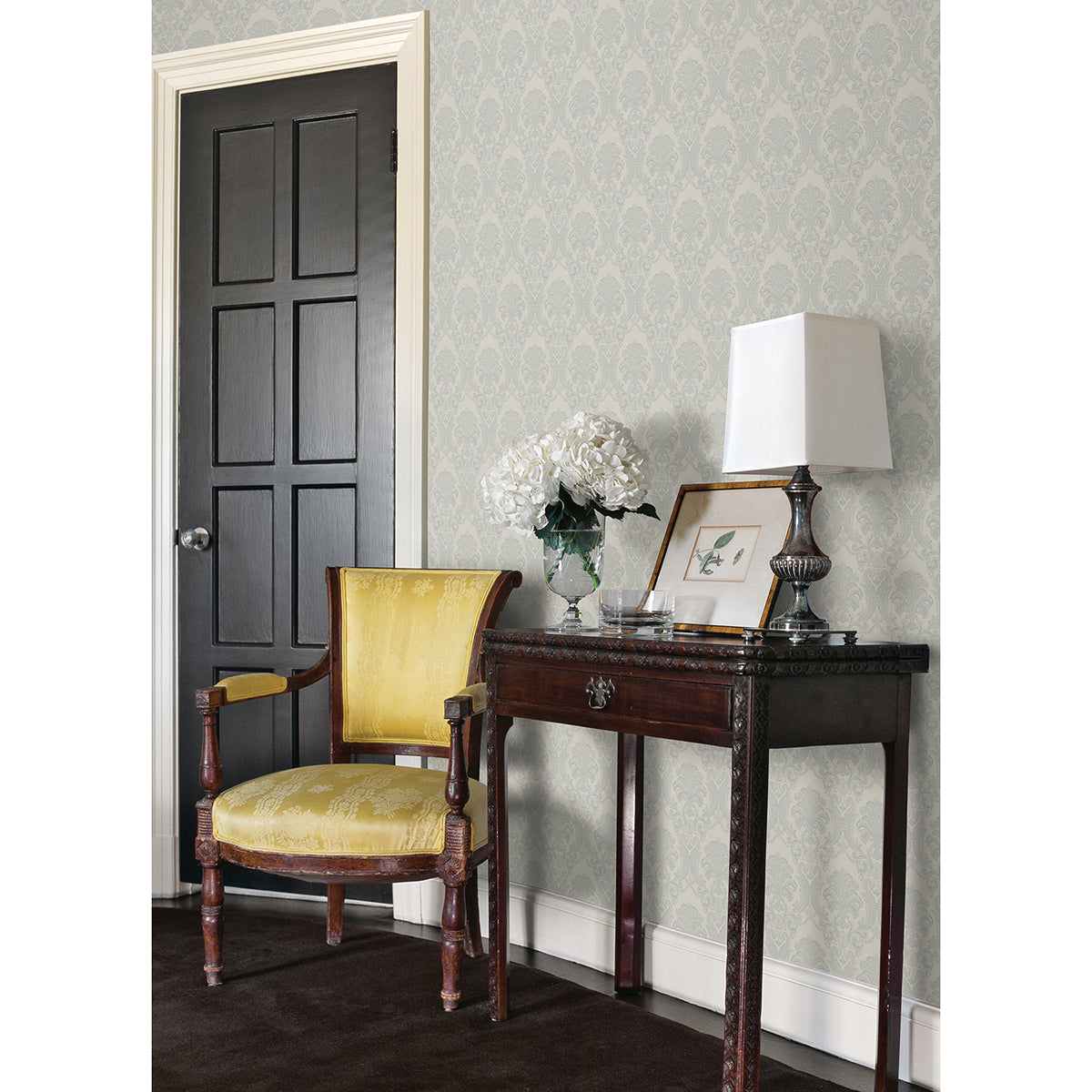renatta-silver-damask-wallpaper-york-wallcoverings-4058-21775 - York Wallpaper Wallpaper
