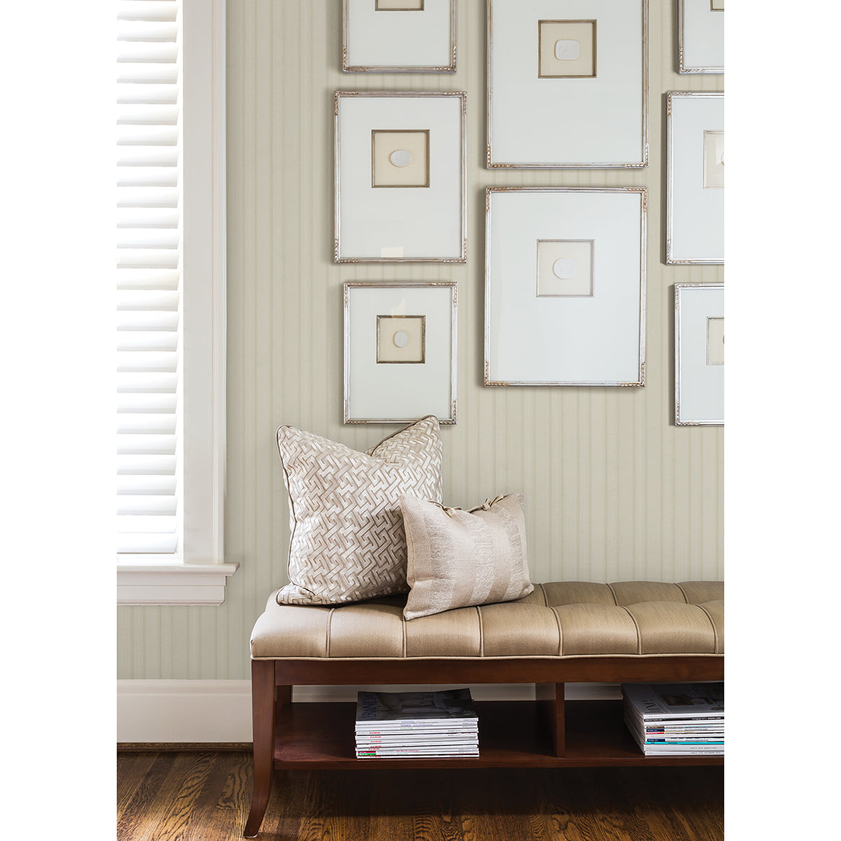 zeta-cream-moire-stripe-wallpaper-york-wallcoverings-4058-21793 - York Wallpaper Wallpaper