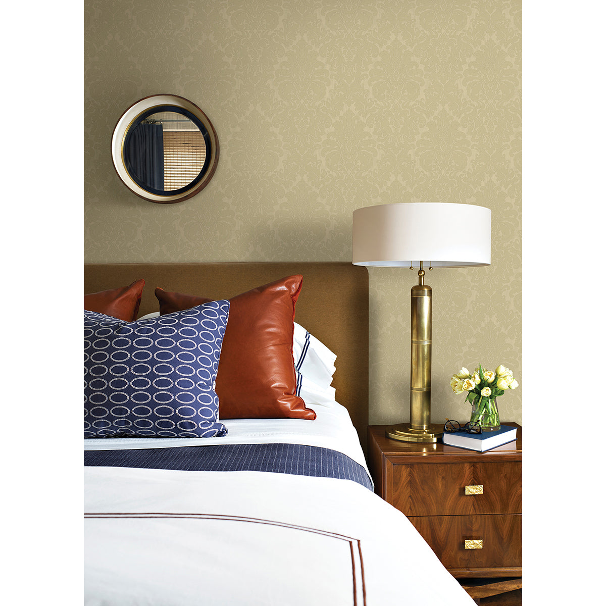 betina-gold-damask-wallpaper-york-wallcoverings-4058-24800 - York Wallpaper Wallpaper
