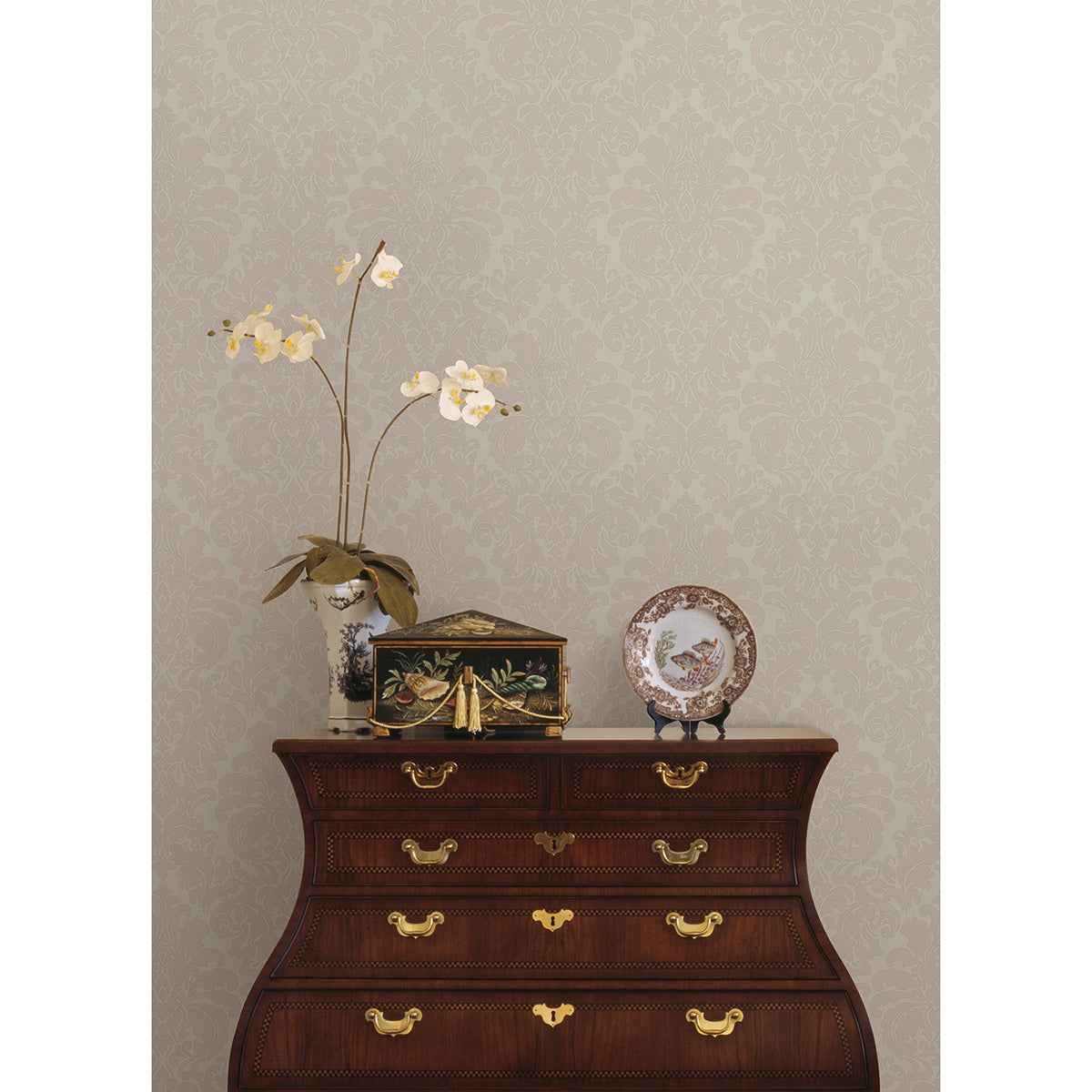 Betina Rose Damask Wallpaper - York Wallcoverings - 4058-24805 - York Wallcoverings Wallpaper