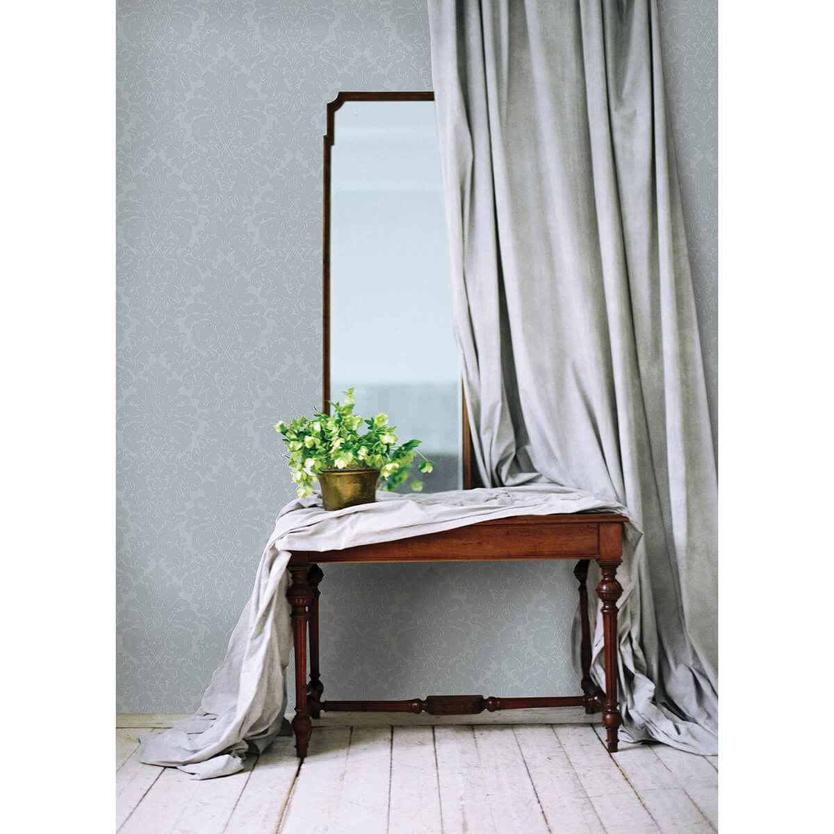 Betina Light Blue Damask Wallpaper - York Wallcoverings - 4058-24806 - York Wallcoverings Wallpaper