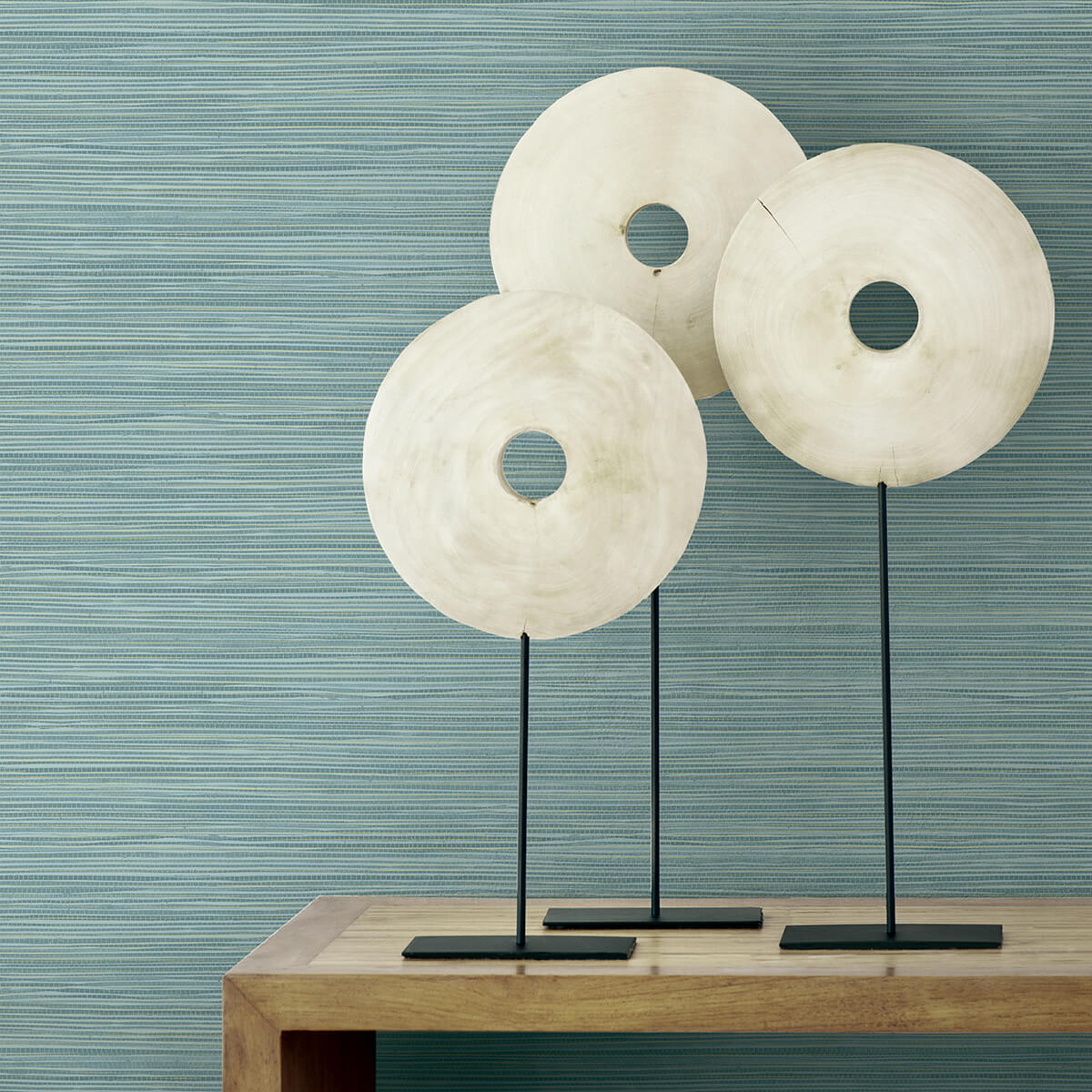 bondi-teal-grasscloth-texture-wallpaper-york-wallcoverings-2984-40902 - York Wallpaper Wallpaper