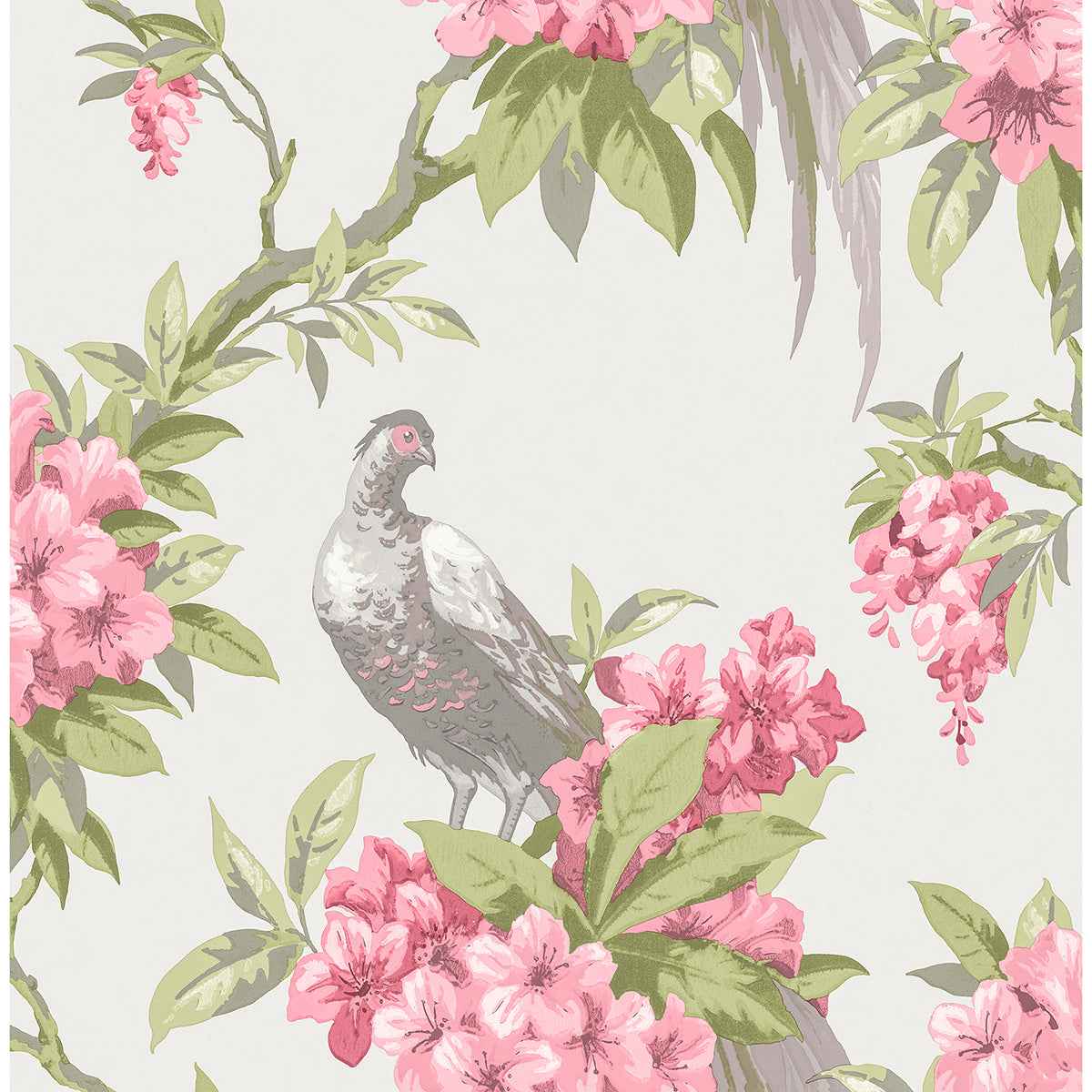 Golden Pheasant Rose Floral Wallpaper - York Wallcoverings - M1664 - York Wallcoverings Wallpaper