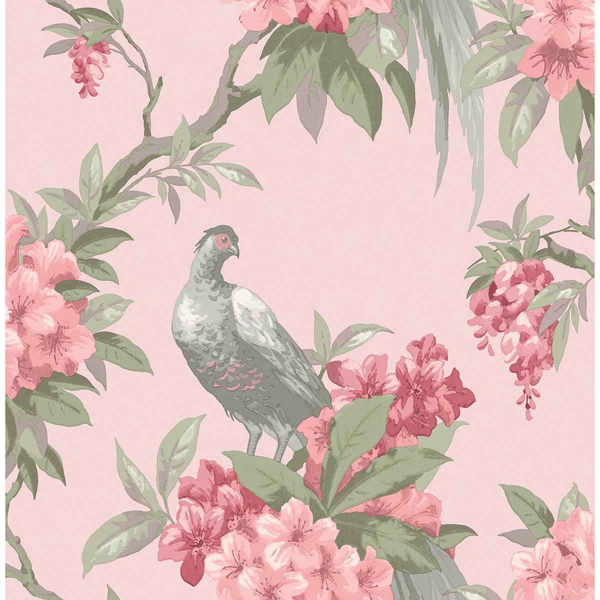Golden Pink Floral Wallpaper - York Wallcoverings - M1665 - York Wallcoverings Wallpaper