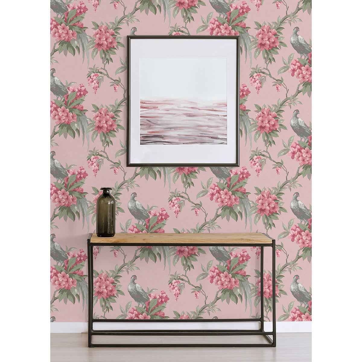 Golden Pink Floral Wallpaper - York Wallcoverings - M1665 - York Wallcoverings Wallpaper