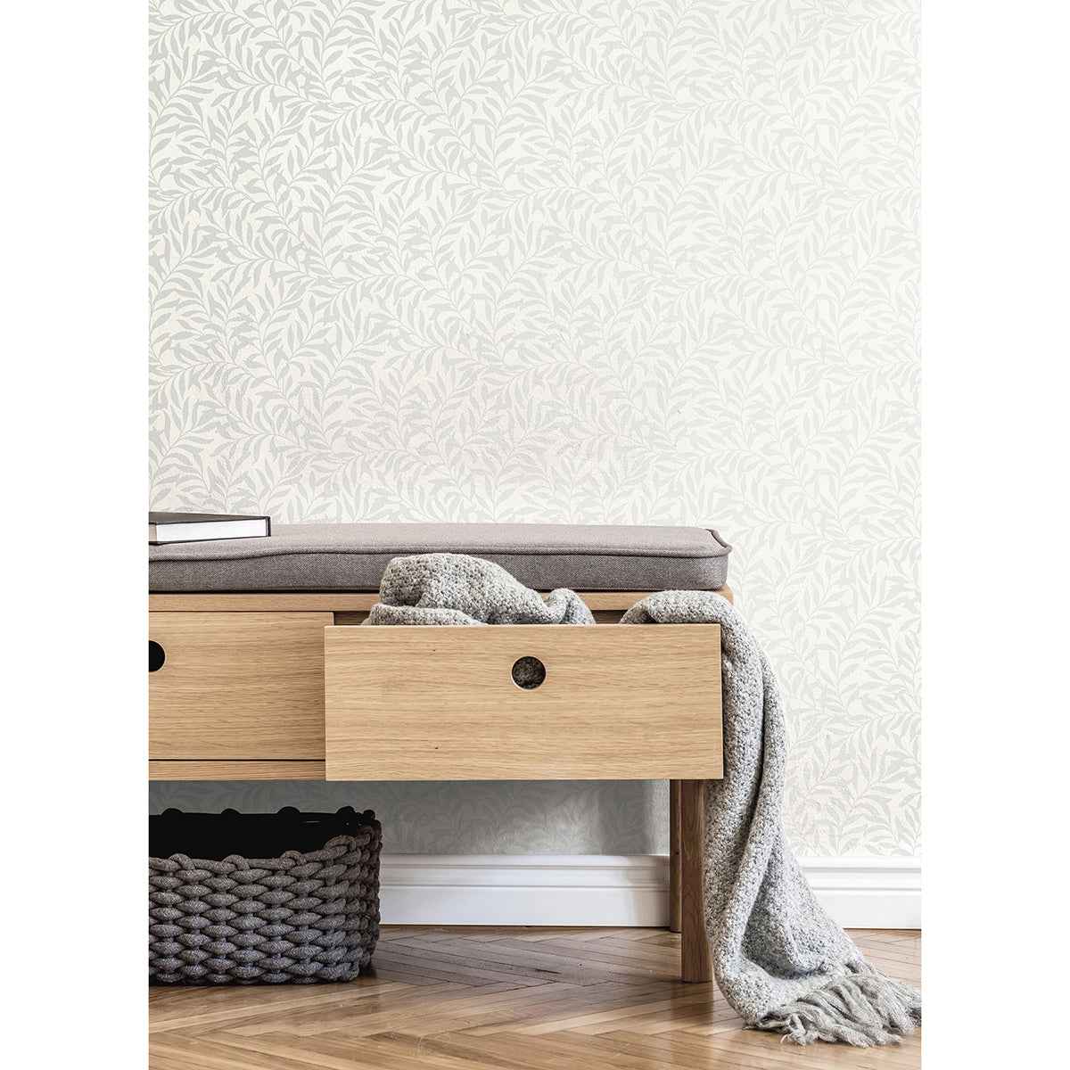 Salix Silver Leaf Wallpaper - York Wallcoverings - M1666