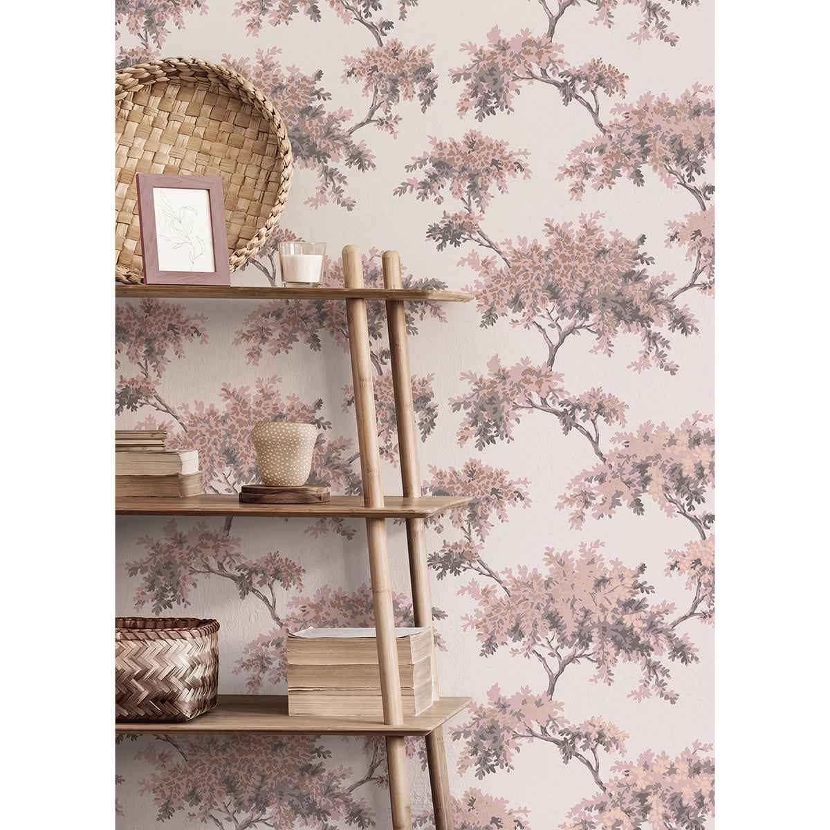 Ashdown Pink Tree Wallpaper - York Wallcoverings - M1670 - York Wallcoverings Wallpaper