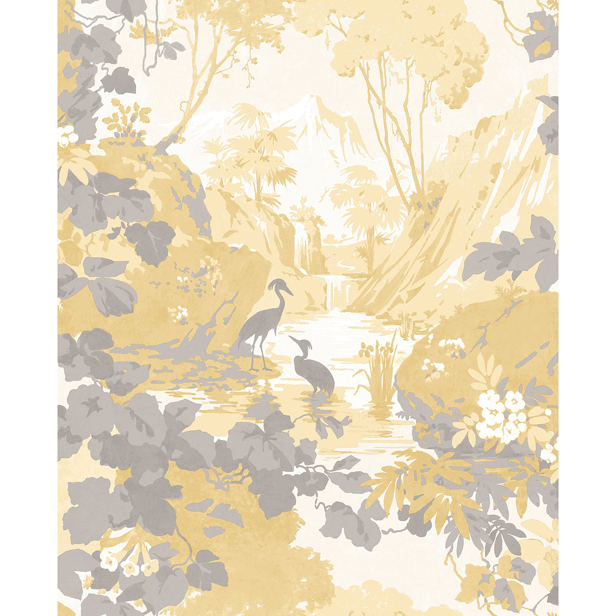 eden-mustard-crane-lagoon-wallpaper-york-wallcoverings-m1678 - York Wallcoverings Wallpaper