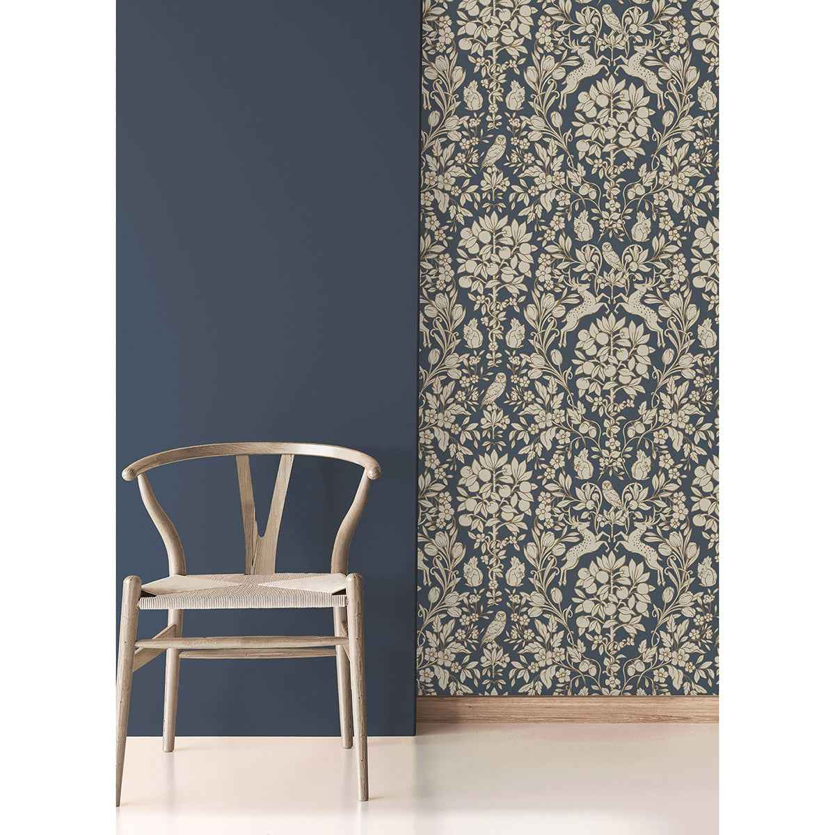 Richmond Blue Floral Wallpaper - York Wallcoverings - M1684 - York Wallcoverings Wallpaper