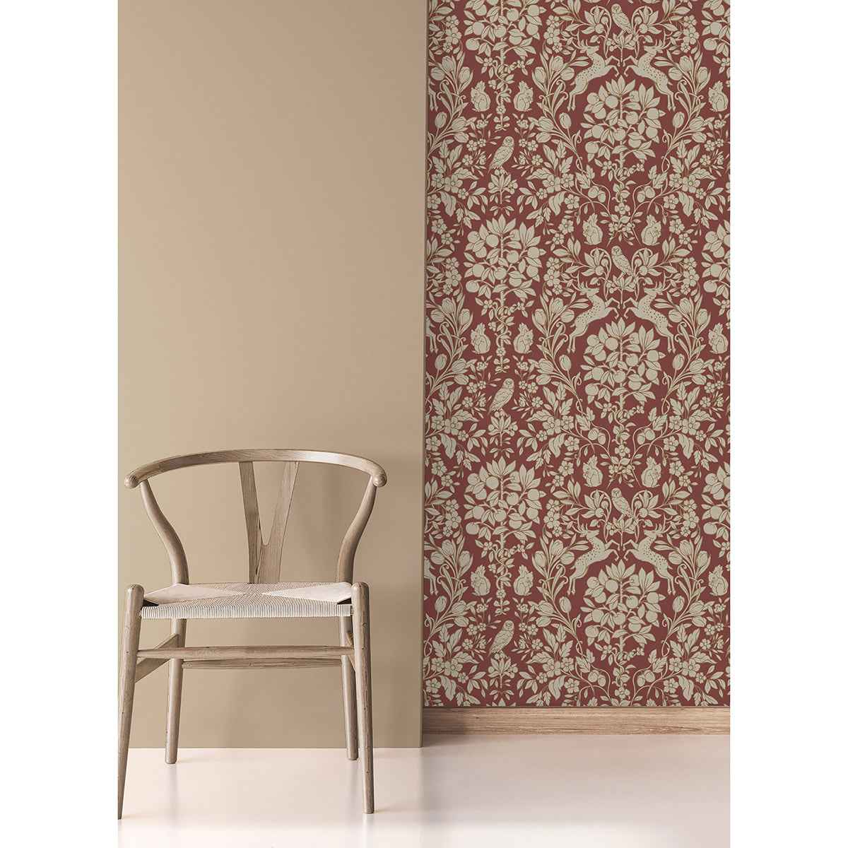 Richmond Maroon Floral Wallpaper - York Wallcoverings - M1685