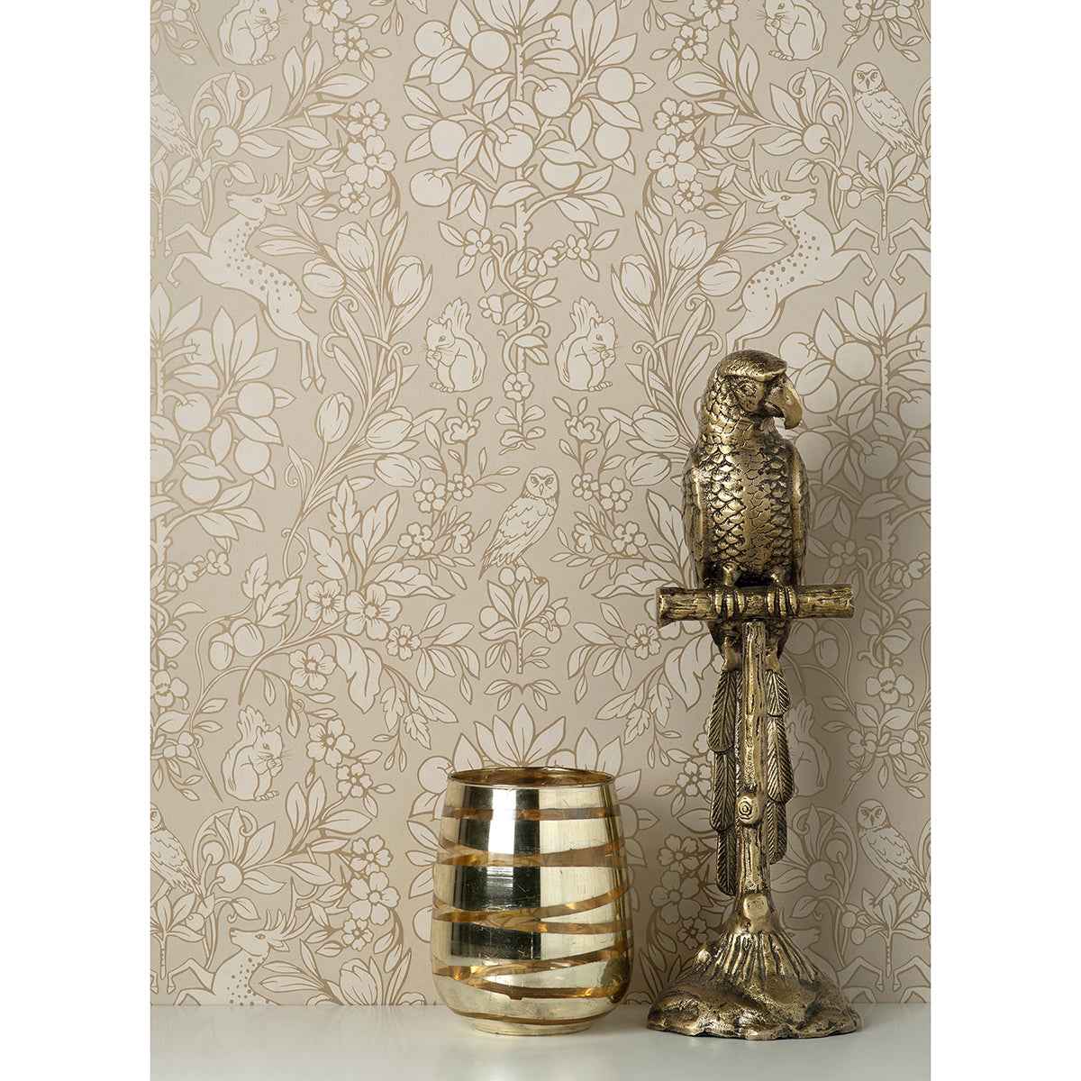 Richmond Taupe Floral Wallpaper - York Wallcoverings - M1686 - York Wallcoverings Wallpaper