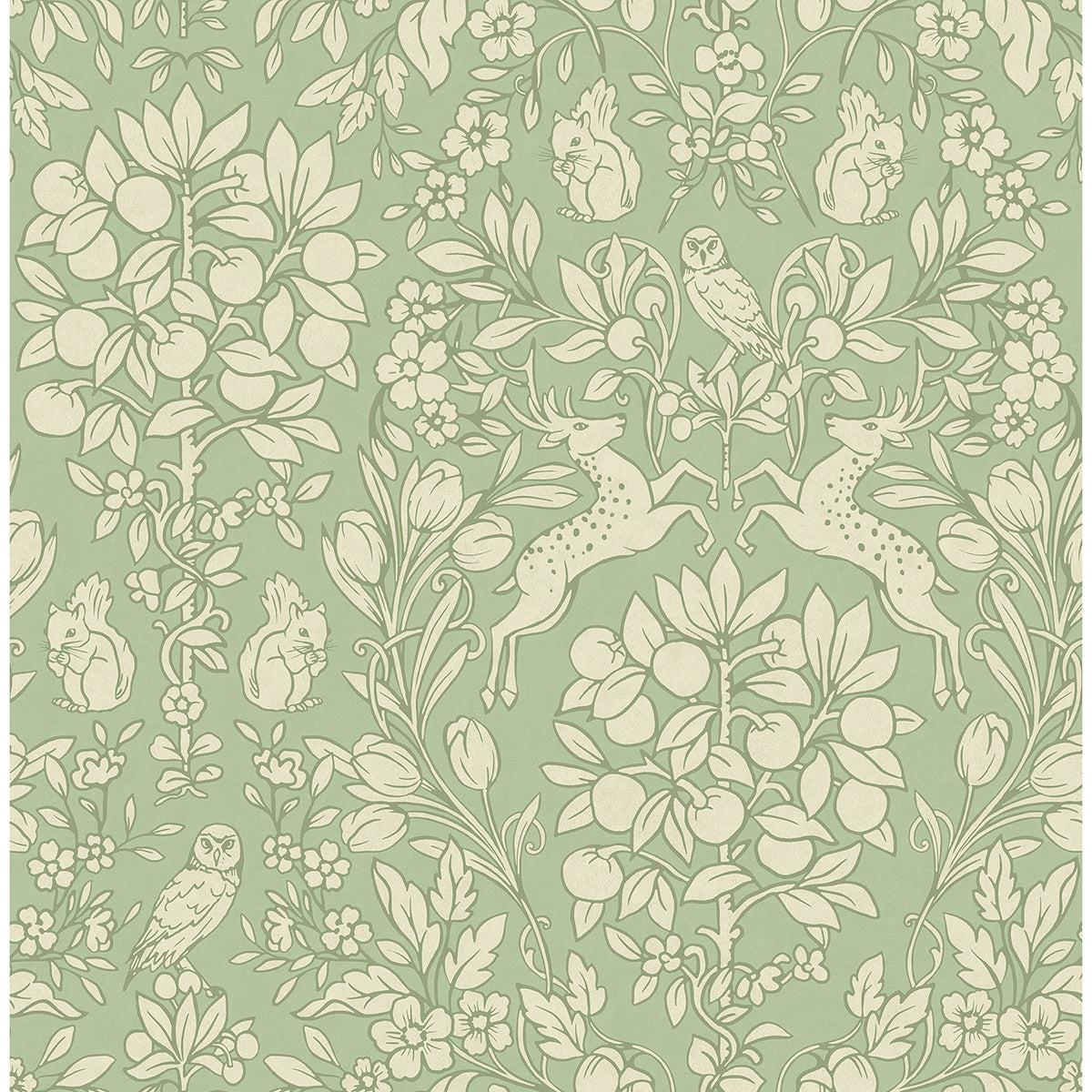 richmond-sage-floral-wallpaper-york-wallcoverings-m1688 - York Wallcoverings Wallpaper