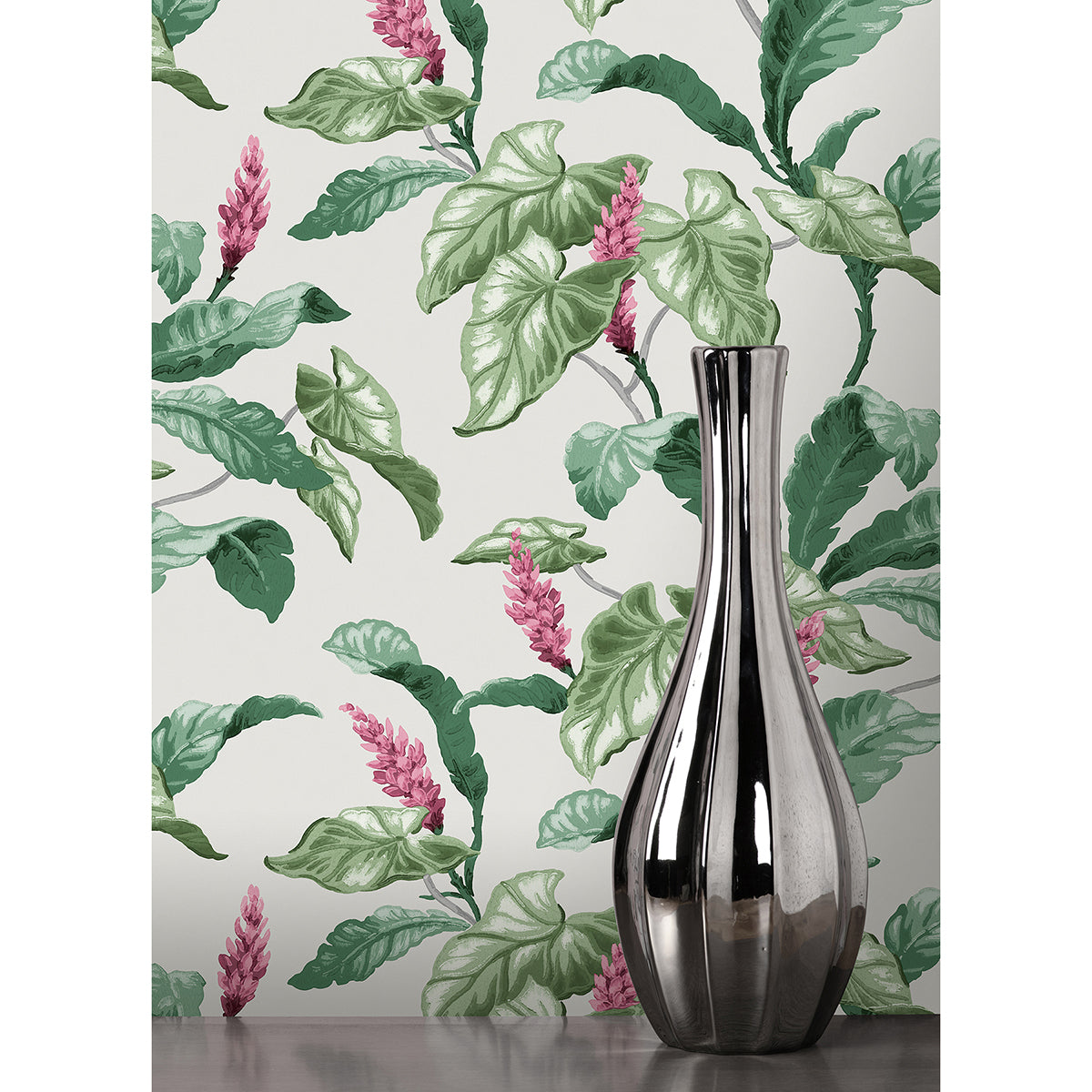 meridian-parade-green-tropical-leaves-wallpaper-york-wallcoverings-m1692 - York Wallcoverings Wallpaper