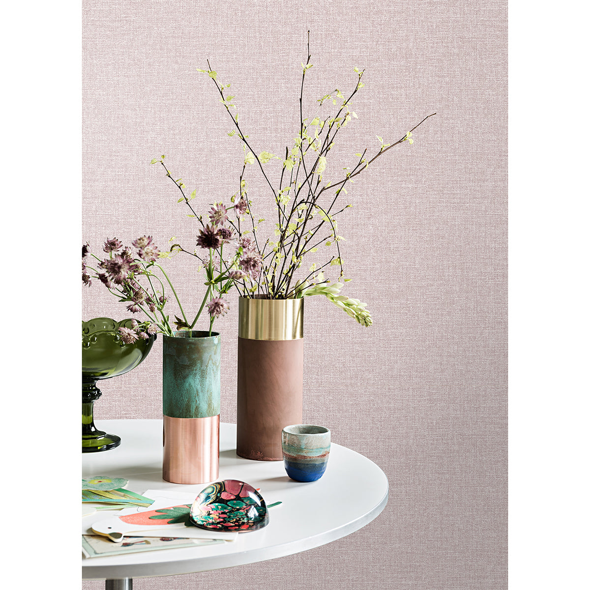 glen-pink-linen-wallpaper-york-wallcoverings-m1699 - York Wallcoverings Wallpaper