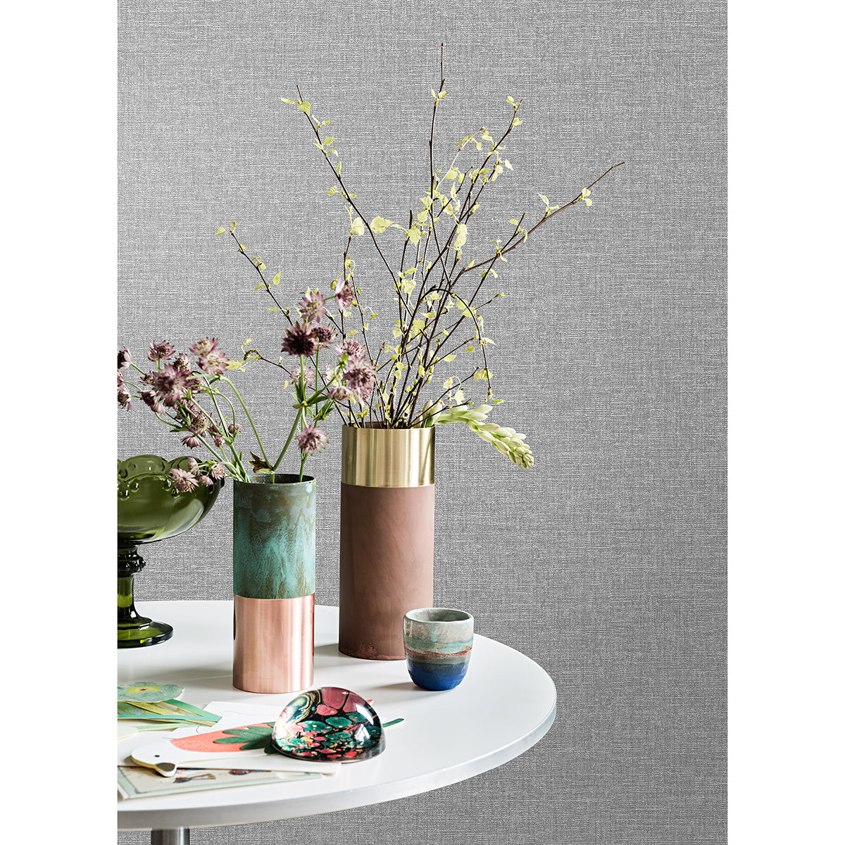 glen-dark-grey-linen-wallpaper-york-wallcoverings-m1702 - York Wallcoverings Wallpaper