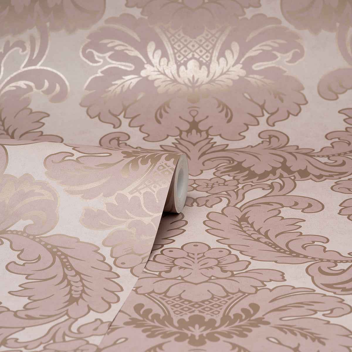 Windsor Pink Damask Wallpaper - York Wallcoverings - M1706 - York Wallcoverings Wallpaper