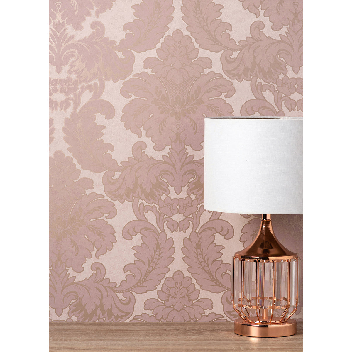 windsor-pink-damask-wallpaper-york-wallcoverings-m1706 - York Wallpaper Wallpaper