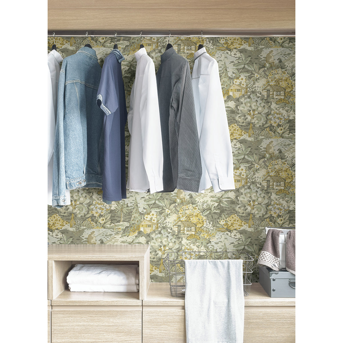 yellow-grey-le-forestier-peel-and-stick-wallpaper-york-wallcoverings-cbs4505 - York Wallcoverings Wallpaper