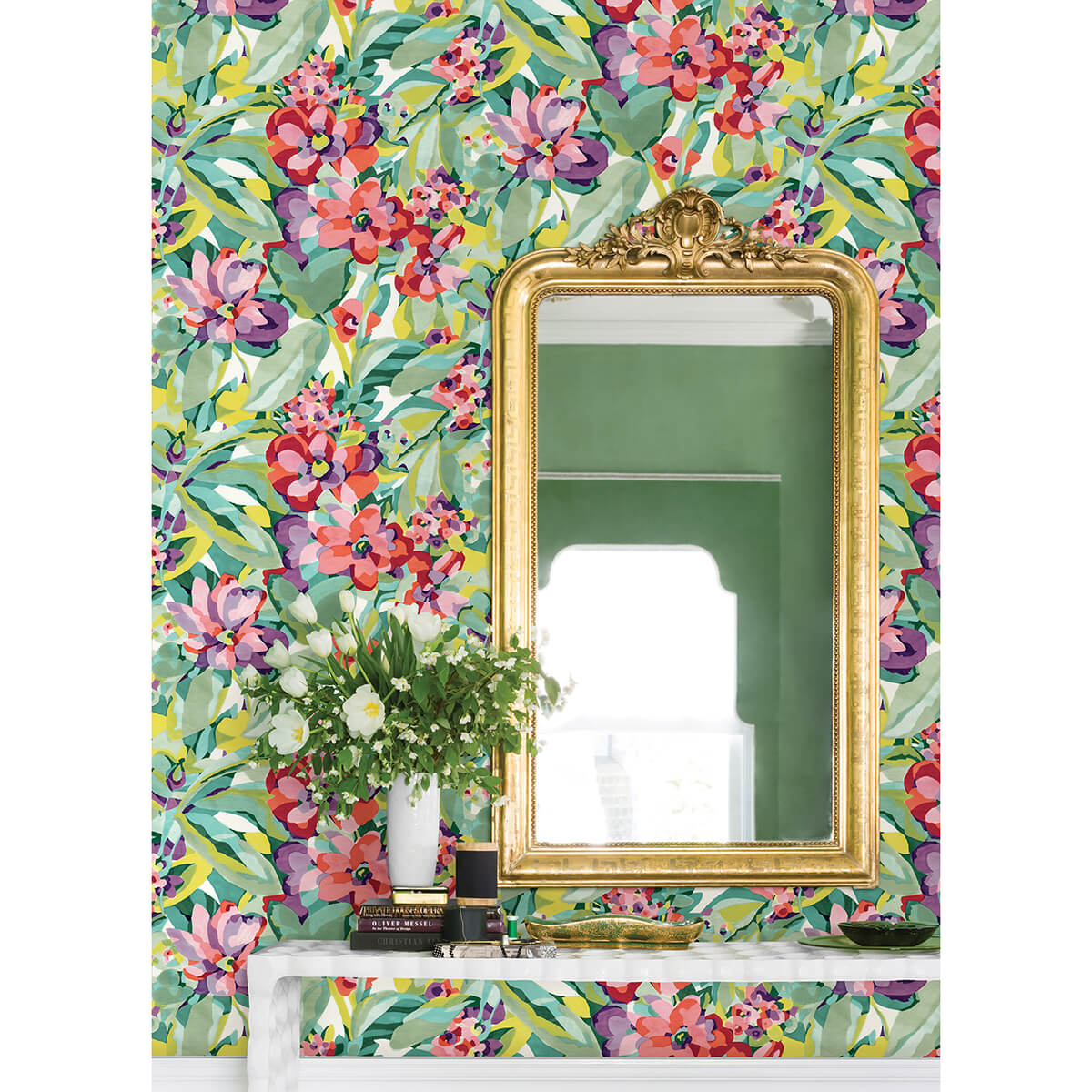 multi-belles-fleurs-peel-and-stick-wallpaper-york-wallcoverings-cbs4509 - York Wallcoverings Wallpaper