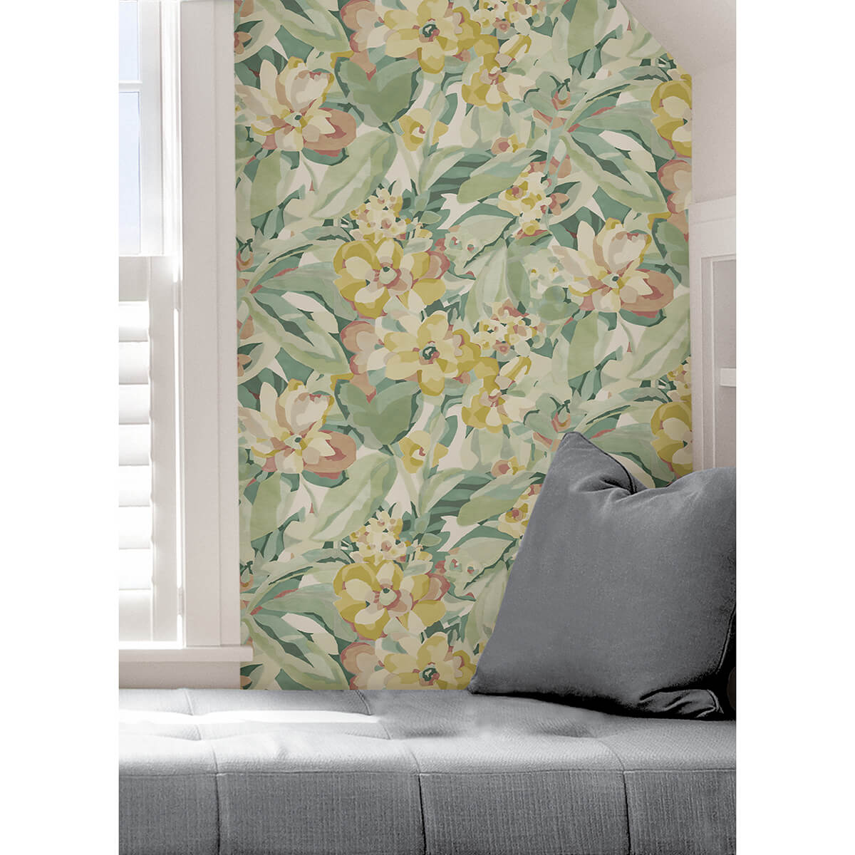 yellow-belles-fleurs-peel-and-stick-wallpaper-york-wallcoverings-cbs4510 - York Wallcoverings Wallpaper