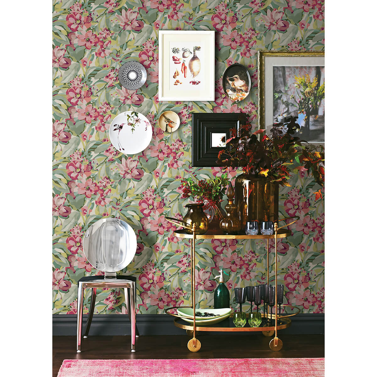wine-belles-fleurs-peel-and-stick-wallpaper-york-wallcoverings-cbs4512 - York Wallcoverings Wallpaper