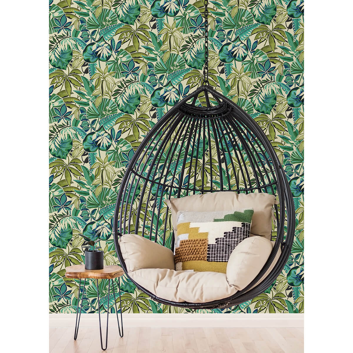 turquoise-feuilles-peel-and-stick-wallpaper-york-wallcoverings-cbs4513 - York Wallcoverings Wallpaper