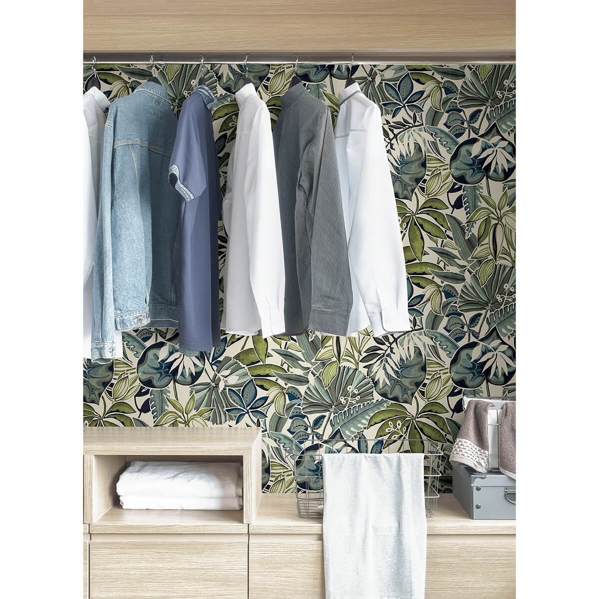 slate-feuilles-peel-and-stick-wallpaper-york-wallcoverings-cbs4514 - York Wallcoverings Wallpaper