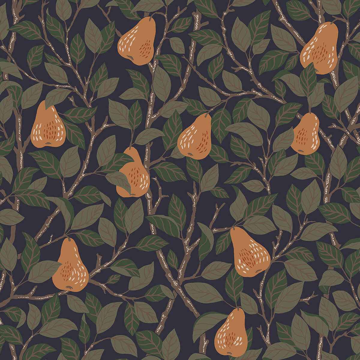 Pirum Navy Pear Wallpaper - York Wallcoverings - 2999-13104