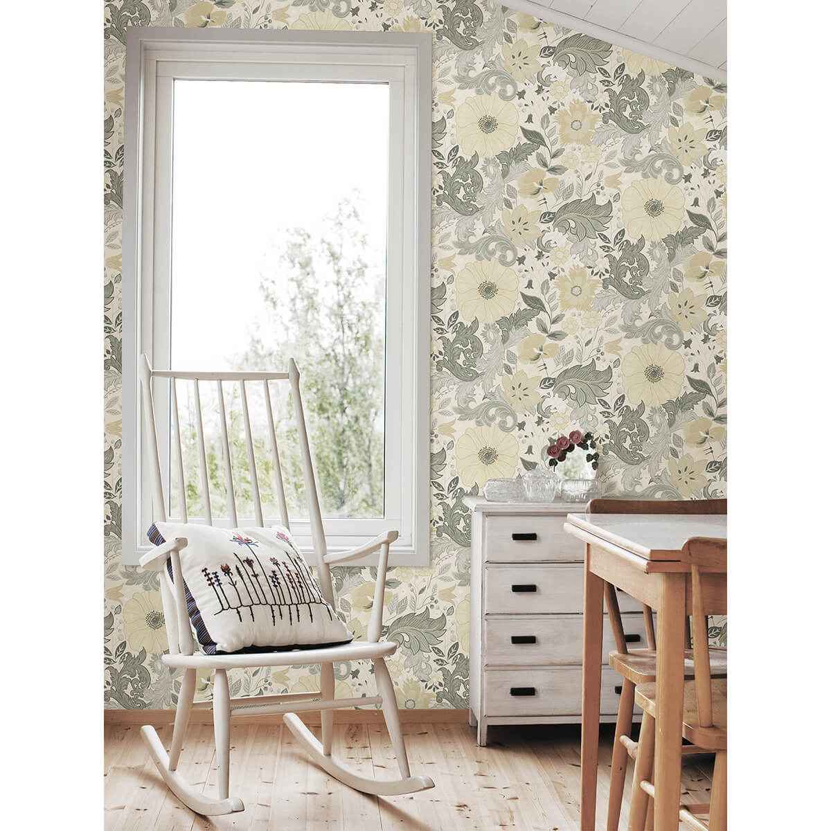 Victoria Pastel Floral Nouveau Wallpaper - York Wallcoverings - 2999-13106 - York Wallcoverings Wallpaper