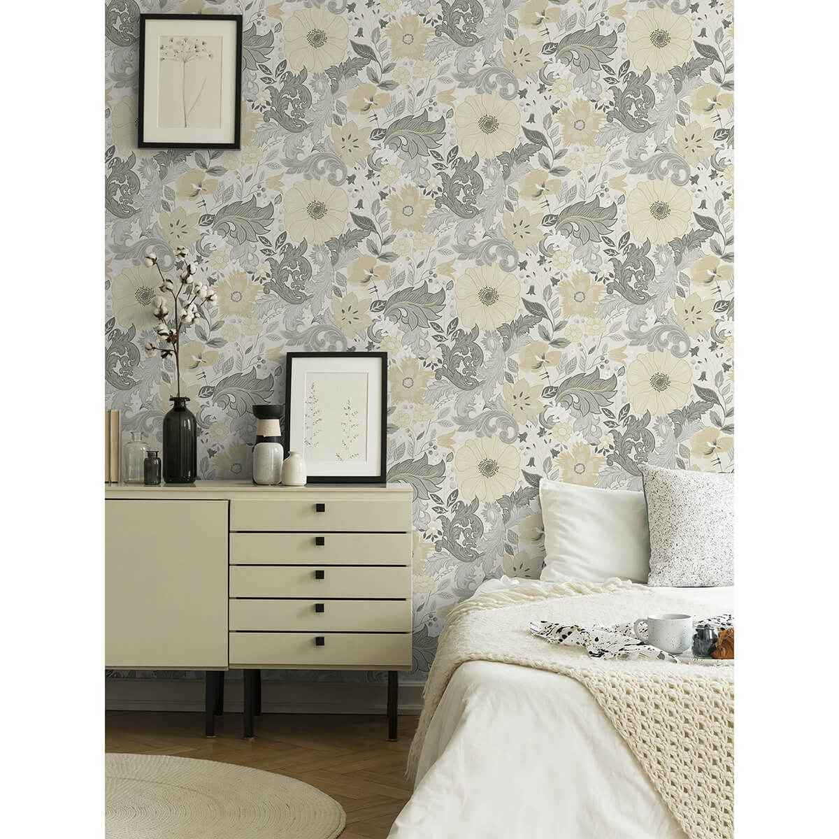 Victoria Pastel Floral Nouveau Wallpaper - York Wallcoverings - 2999-13106 - York Wallcoverings Wallpaper