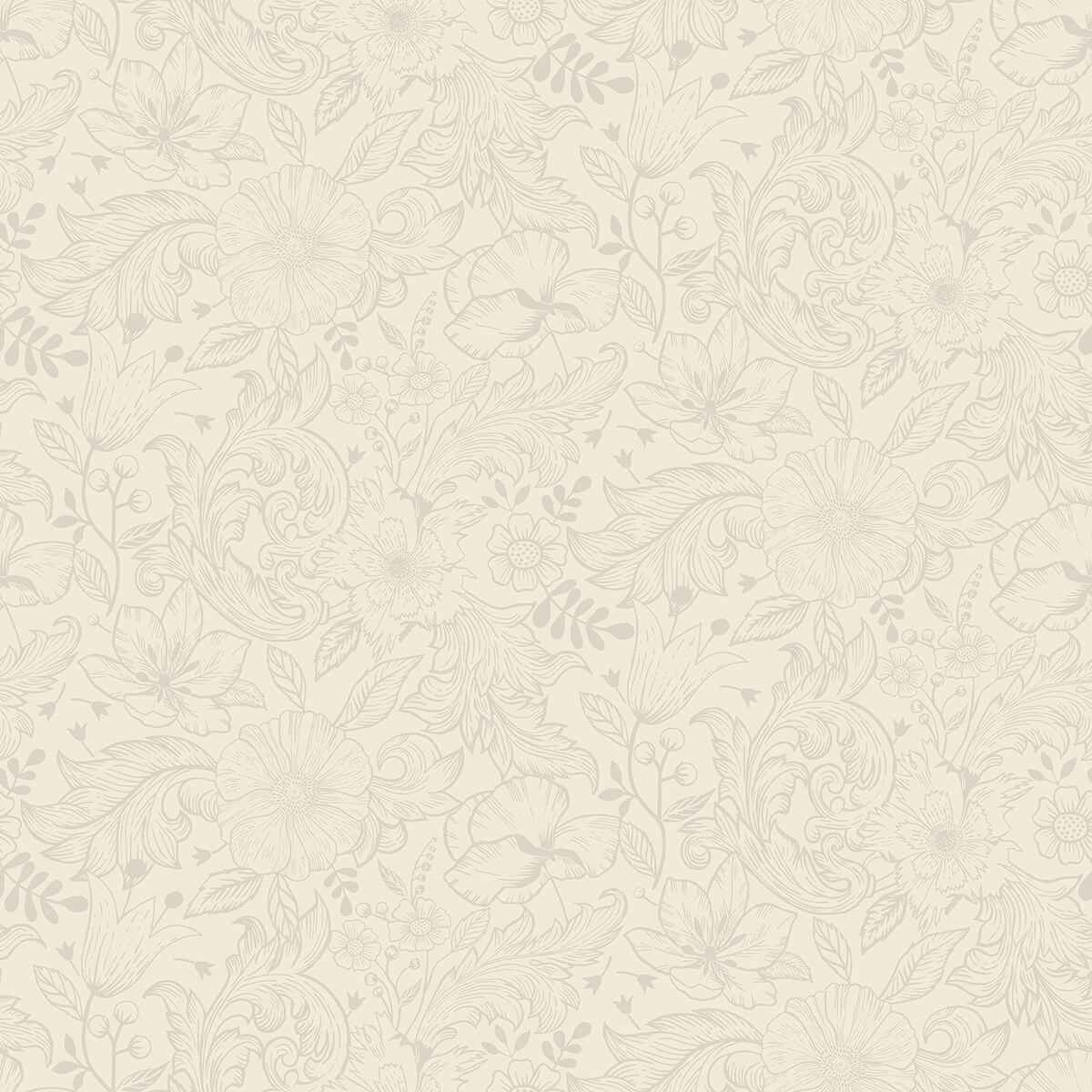 Wilma White Block Print Wallpaper - York Wallcoverings - 2999-13125
