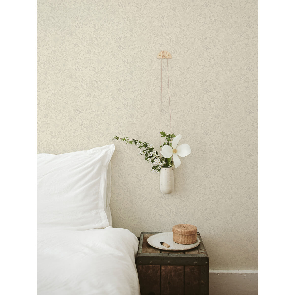 wilma-white-block-print-wallpaper-york-wallcoverings-2999-13125 - York Wallpaper Wallpaper