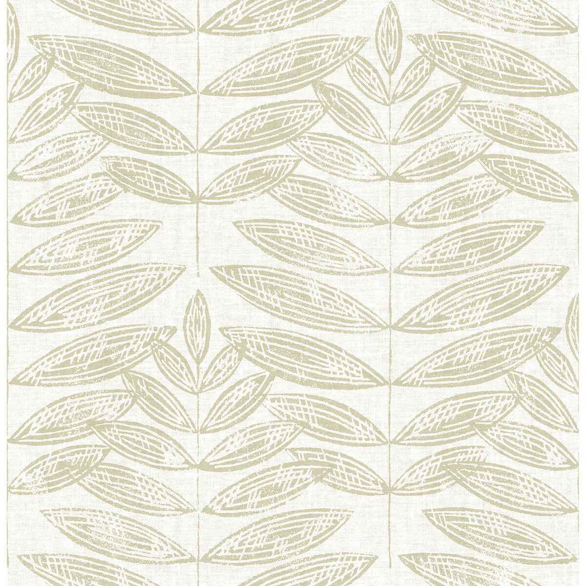 Akira Taupe Leaf Wallpaper - York Wallcoverings - 2999-25100