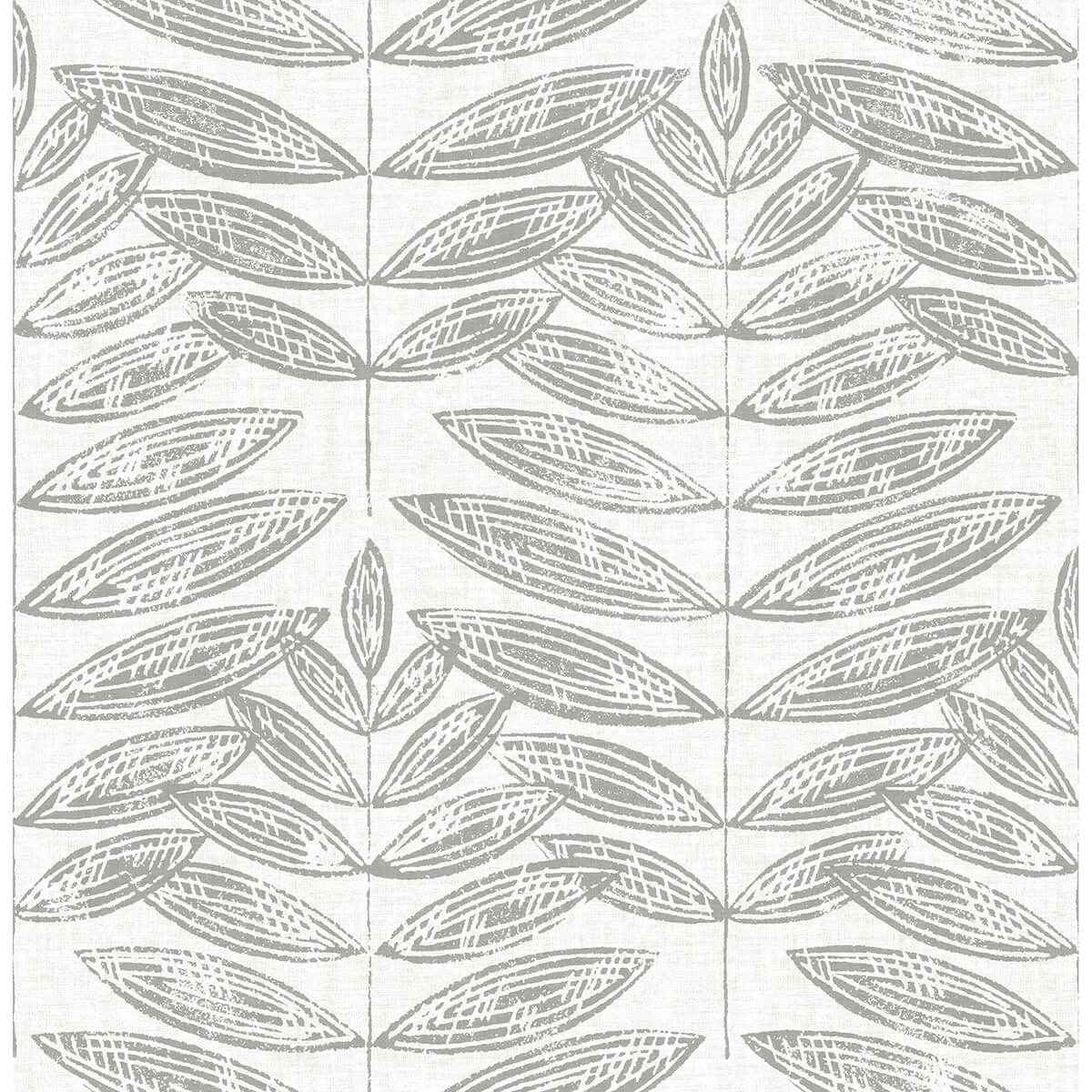 Akira Grey Leaf Wallpaper - York Wallcoverings - 2999-25101 - York Wallcoverings Wallpaper
