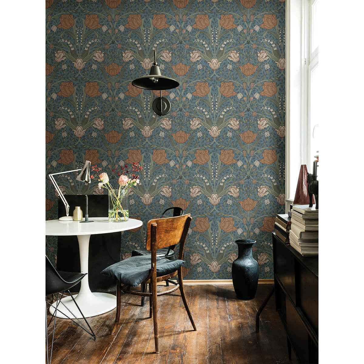 Filippa Blue Tulip Wallpaper - York Wallcoverings - 2999-33009 - York Wallcoverings Wallpaper