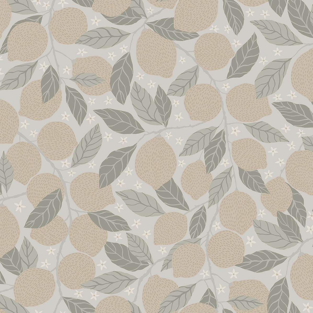 Lemona Grey Fruit Tree Wallpaper - York Wallcoverings - 2999-44117 - York Wallpaper Wallpaper