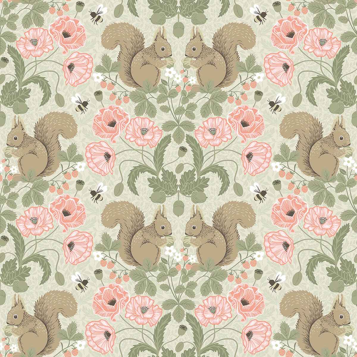 Kurre Pink Woodland Damask Wallpaper - York Wallcoverings - 2999-44120 - York Wallcoverings Wallpaper