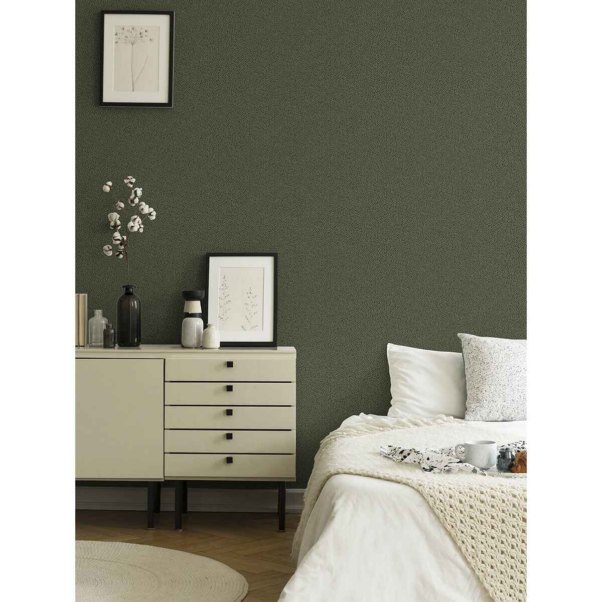 Anna Dark Green Fern Trail Wallpaper - York Wallcoverings - 2999-55000 - York Wallcoverings Wallpaper