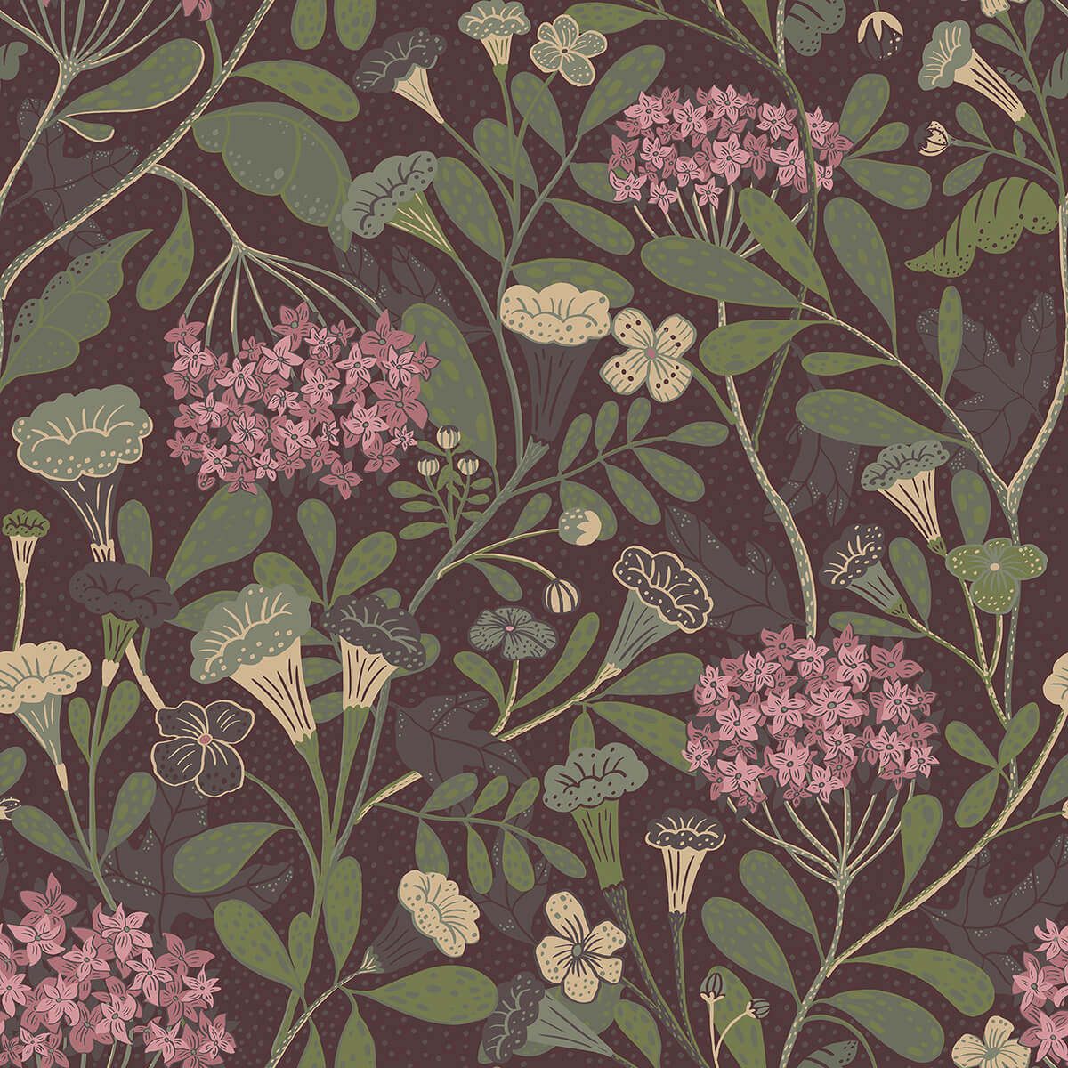 hybbe-purple-garden-wallpaper-york-wallcoverings-2999-55024 - York Wallpaper Wallpaper