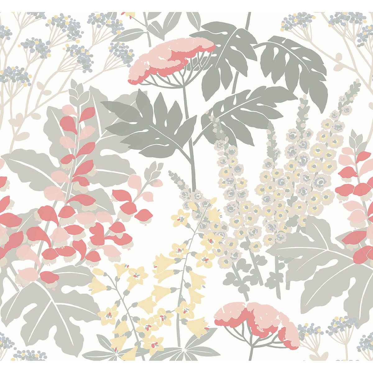 Brie Pink Forest Flowers Wallpaper - York Wallcoverings - 2973-90014