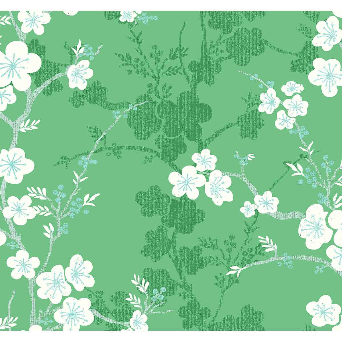 Nicolette Green Floral Trail Wallpaper - York Wallcoverings - 2973-90103 - York Wallcoverings Wallpaper