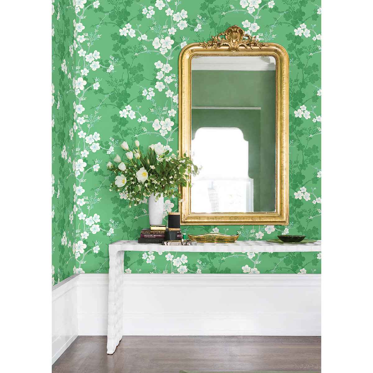 Nicolette Green Floral Trail Wallpaper - York Wallcoverings - 2973-90103 - York Wallcoverings Wallpaper