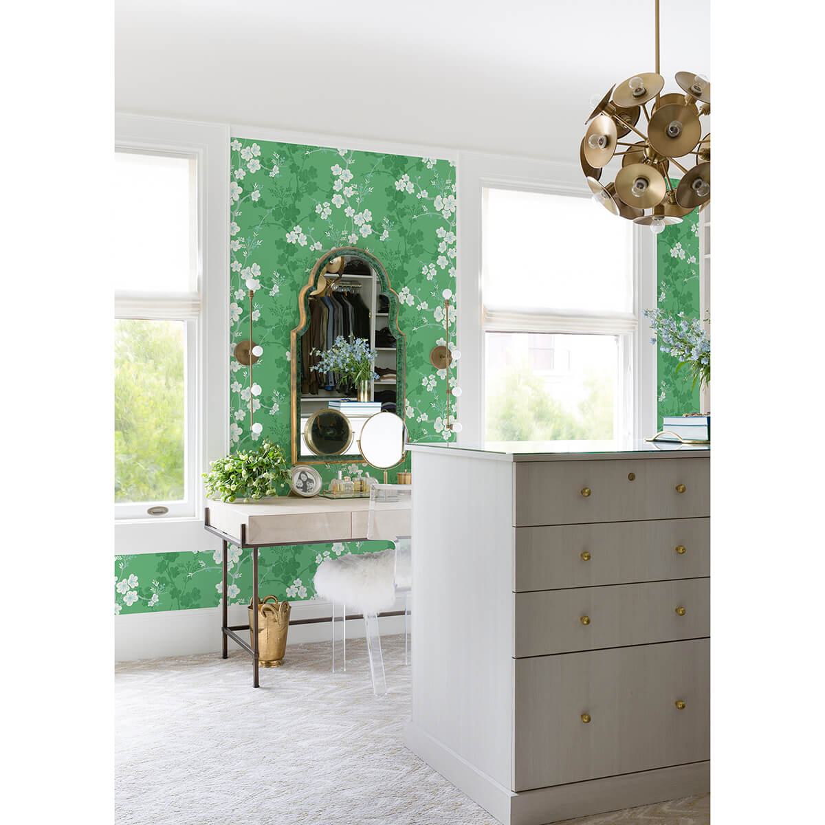 nicolette-green-floral-trail-wallpaper-york-wallcoverings-2973-90103 - York Wallcoverings Wallpaper