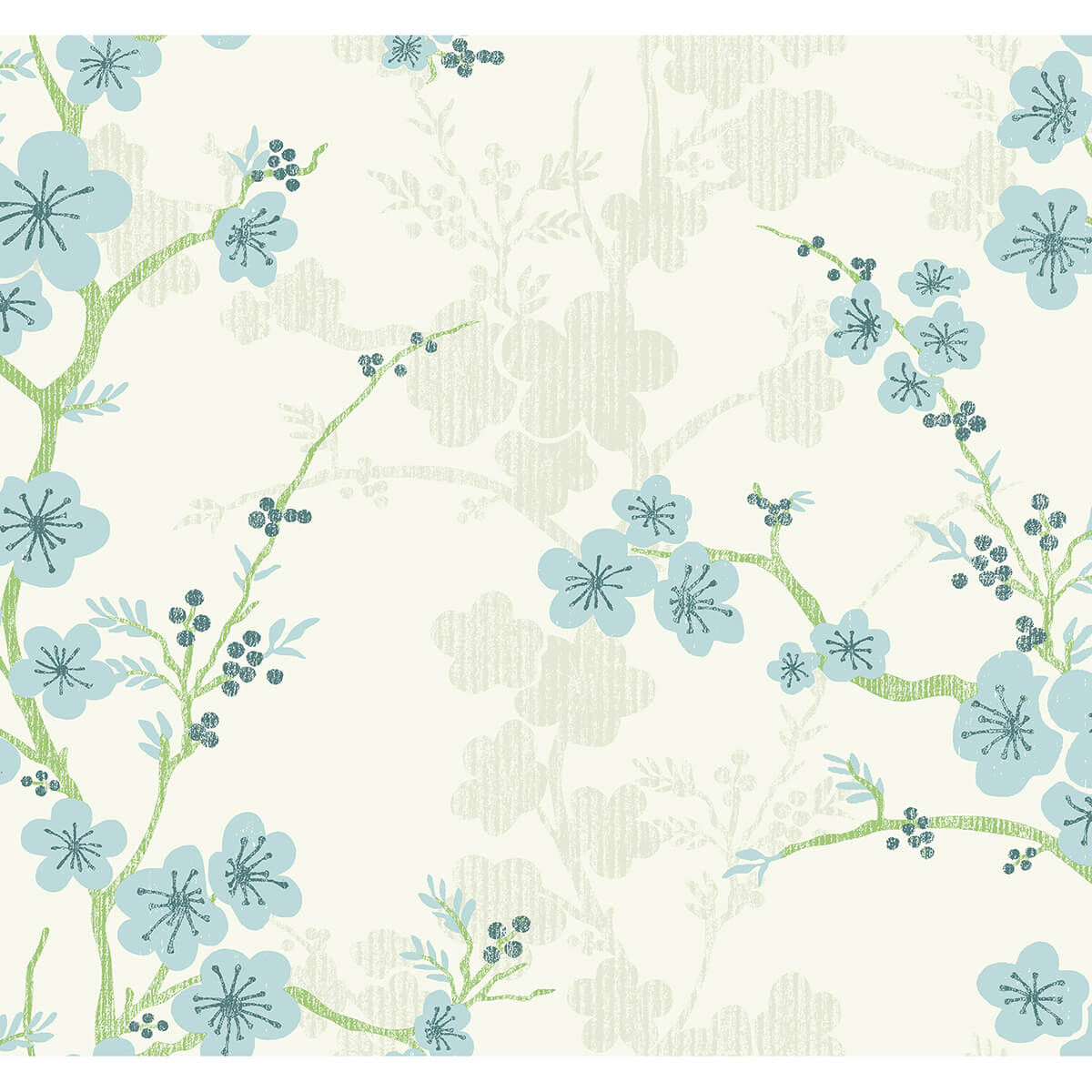 nicolette-light-blue-floral-trail-wallpaper-york-wallcoverings-2973-90107 - York Wallcoverings Wallpaper